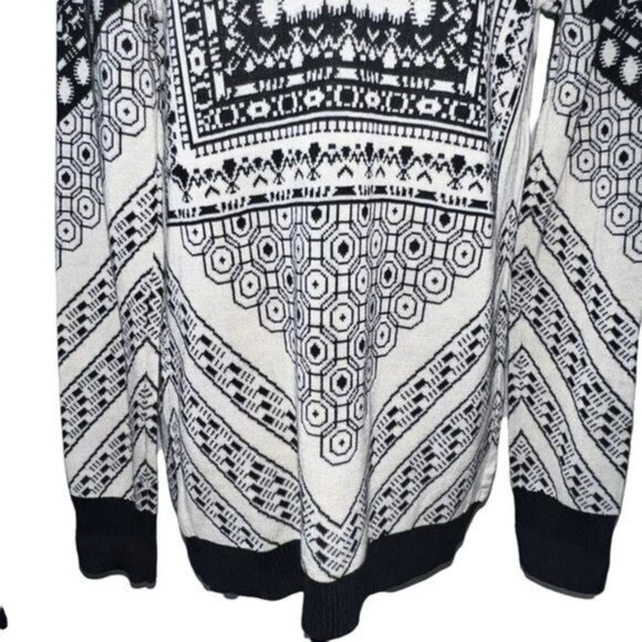 Staring At Stars Womens Open Front Knit Cardigan Black & White Geometric Size S - Picture 8 of 12